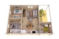 Blokhut - Tuinhuis Javea | 44 mm | grijs geïmpregneerd