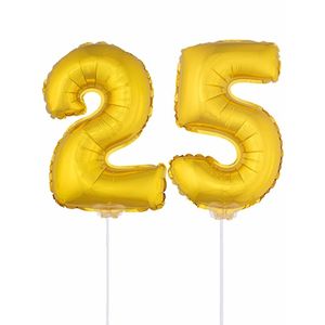 Gouden 25 jaar opblaasbaar ballon 41 cm