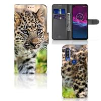 Motorola One Action | Telefoonhoesje | Met pasjeshouder | Baby Luipaard