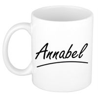 Naam cadeau mok / beker Annabel met sierlijke letters 300 ml   -
