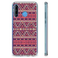 Huawei P30 Lite Doorzichtige Silicone Hoesje Aztec Paars - thumbnail