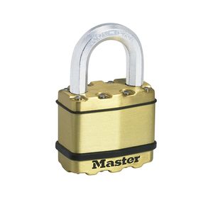 Masterlock 50mm laminated steel padlock - zinc outer treatment with brass finish - M5BEURD
