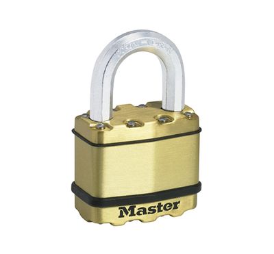 Masterlock 50mm laminated steel padlock - zinc outer treatment with brass finish - M5BEURD