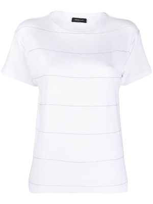 Fabiana Filippi t-shirt ornée de perles - Blanc