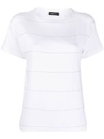 Fabiana Filippi t-shirt ornée de perles - Blanc