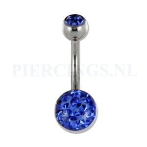 Navelpiercing multisteen blauw