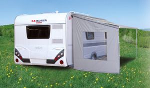 Eurotrail zijwand Caravan met raam 212 x 230 cm polyester grijs