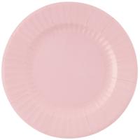 Feestbordjes/BBQ bordjes - 8x - lichtroze - rond - papier/karton - 27cm
