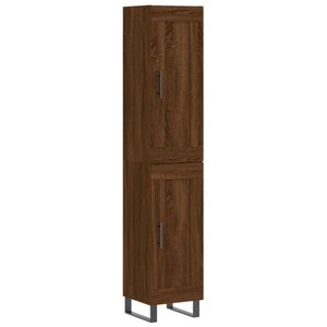 vidaXL Hoge kast 34,5x34x180 cm bewerkt hout bruin eikenkleur