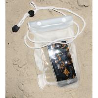 Waterdicht multifunctioneel PVC strandtasje - wit - 24 x 13 cm - met nekkoord - thumbnail