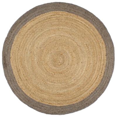 VidaXL Vloerkleed handgemaakt met grijze rand 240 cm jute