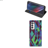 OPPO Find X3 Neo Stand Case Abstract Green Blue - thumbnail