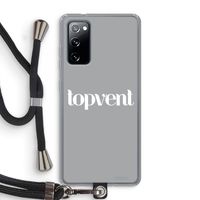 Topvent Grijs Wit: Samsung Galaxy S20 FE / S20 FE 5G Transparant Hoesje met koord