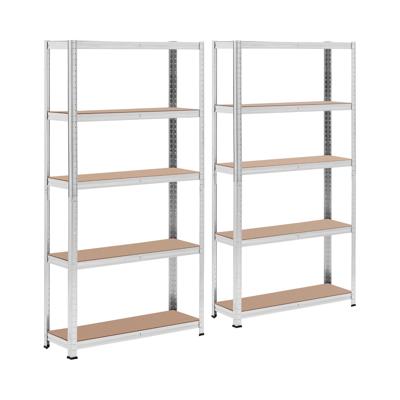 Stellingkast - 90 x 30 x 180 cm - voor 5 x 175 kg - Grijs - 2 st.