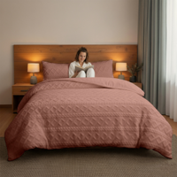 Dekbedovertrek Teddy Jacquard - Roze - Lits-Jumeaux (240x220 Cm) - Roze Microvezel - Patroon - Zydante - Dekbed-Discounter.nl
