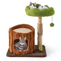 Krabpaal Katten Kattenboom met Kattenhol in Boomgatvorm Massief Hout Kattentoren met Jute Zuil Ligoppervlakken Bal Kattenmeubel