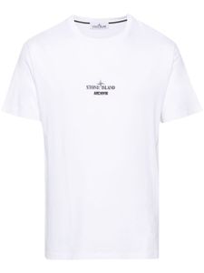 Stone Island t-shirt en coton à logo imprimé - Blanc