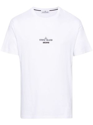 Stone Island t-shirt en coton à logo imprimé - Blanc