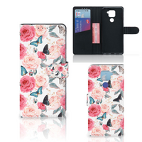 Xiaomi Redmi Note9 Hoesje Butterfly Roses - thumbnail
