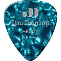 Dunlop 483P11HV Celluloid Shell Pick perloid turquoise heavy plectrum set 12 stuks