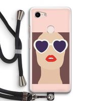 Red lips: Pixel 3 Transparant Hoesje met koord