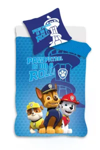 Paw Patrol peuterdekbedovertrek blauw 100 x 135 cm Katoen