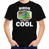 Dieren kolibrie vogel t-shirt zwart kinderen - birds are cool shirt jongens en meisjes XL (158-164)  -