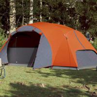 Tent 8-persoons 360x430x195 cm 190T taft grijs en oranje - thumbnail