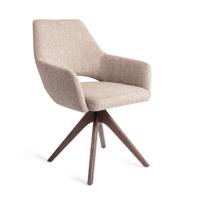 Jesper Home Eetkamerstoel 'Yanai' Revolve Oak Walnut, kleur Biscuit Beach