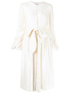 Baruni robe mi-longue à taille ceinturée - Blanc