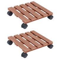 VidaXL Plantentrolleys 2 st 30x30x7,5 cm hkc bruin