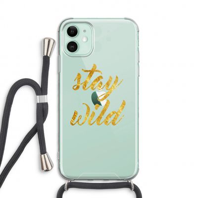 Stay wild: iPhone 11 Transparant Hoesje met koord