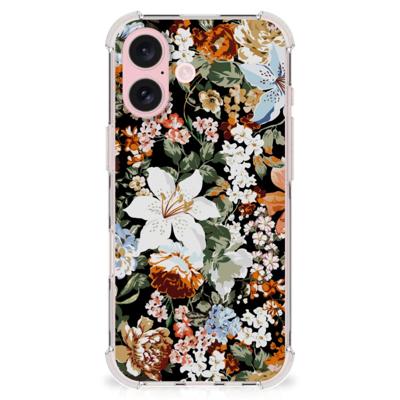 Case voor iPhone 16 Dark Flowers
