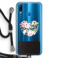 GRL PWR Flower: Huawei P20 Lite Transparant Hoesje met koord