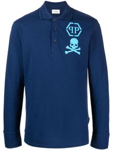 Philipp Plein polo à logo imprimé - Bleu