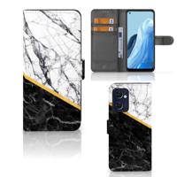 OPPO Find X5 Lite | Reno 7 5G | Bookcase | Marmer Wit Zwart - Origineel Cadeau Man