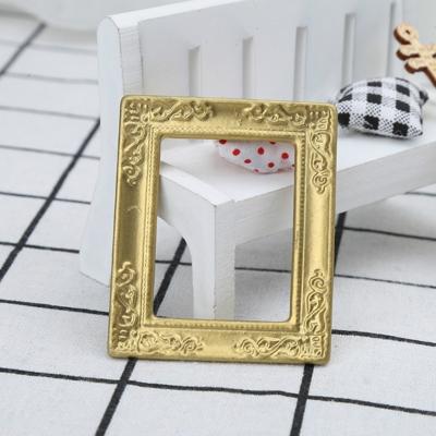 Pop huis speelgoed accessoires miniatuur decoratieve patroon frame (goud)