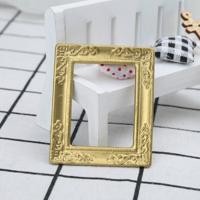 Pop huis speelgoed accessoires miniatuur decoratieve patroon frame (goud)