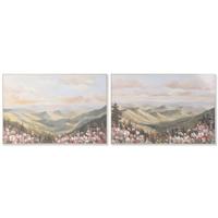 Canvas Home ESPRIT Blauw Groen Berg 120 x 3,5 x 80 cm (2 Stuks)