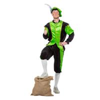 Pietenpak roetveeg Piet - groen/zwart - pieten verkleed kostuum 3-delig - unisex