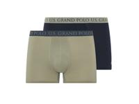 LIVERGY 2 heren boxers (Donkerblauw/khaki, L)