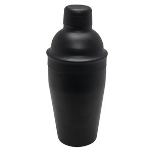 1x Cocktailshakers mat zwart 500ml 22 cm