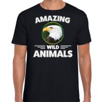 T-shirt arend roofvogels amazing wild animals / dieren zwart voor heren - thumbnail