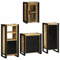 Badkamermeubelset Wandgemonteerd 4 pcs Bruin Massief Mango Hout