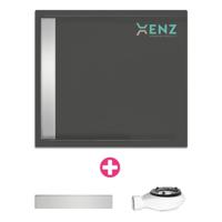 Douchevloer Xenz Easy Tray | 80x80 cm | Incl.Gootcover en Afvoersifon | Acryl | Vierkant | Zwart mat - thumbnail