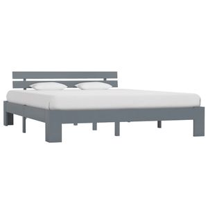 Bedframe massief grenenhout grijs 180x200 cm