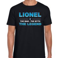 Naam cadeau t-shirt Lionel - the legend zwart voor heren - thumbnail