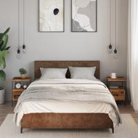 Nachtkastjes 2 st 34x36x50 cm bewerkt hout oud houtkleurig