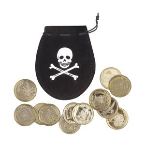 Oude piraten munten met buidel   -