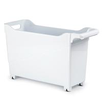 PlasticForte Trolley - wit - L45 x B17 x H29cm - opberger op wieltjes PlasticForte Trolley - wit - L45 x B17 x H29cm - opberger op wieltjes